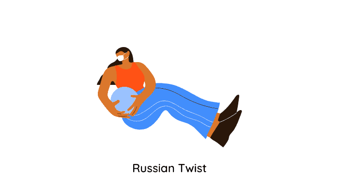 A girl doing russian twist