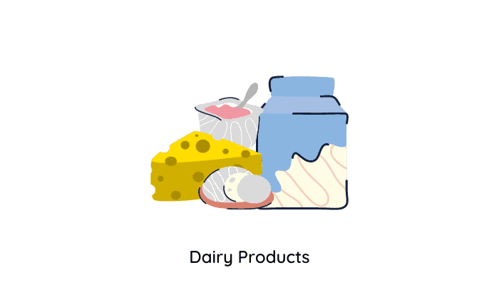 A tons of dairy products